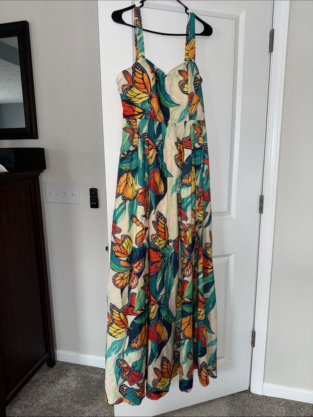 Butterfly Print Teal Maxi Skirt - Picture 5 of 5